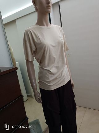Maglia Elisabetta Franchi Beige con Logo Dorato