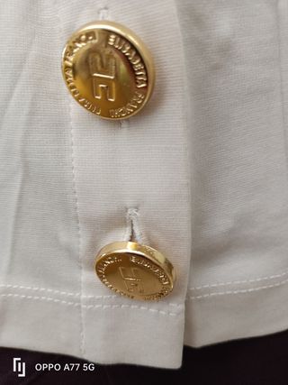 Maglia Elisabetta Franchi Beige con Logo Dorato