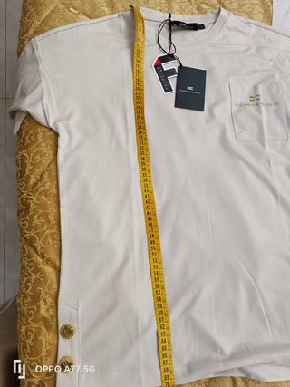 Maglia Elisabetta Franchi Beige con Logo Dorato