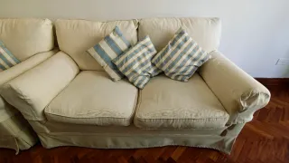 Juego de 2 sofás de plumas blancos