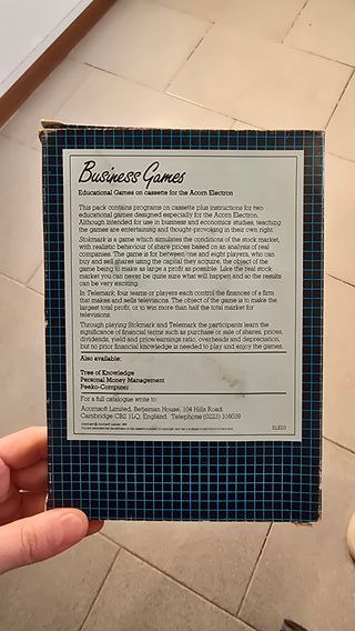 Business Games Acorn Electron Cassetta Vintage