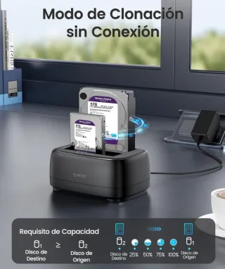 ORICO Estación Doble Acoplamiento HDD USB 3.2