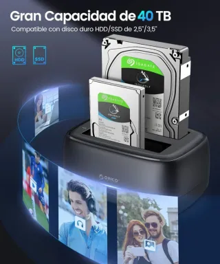 ORICO Estación Doble Acoplamiento HDD USB 3.2