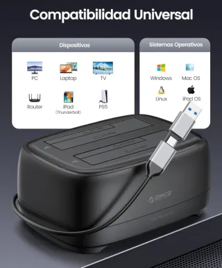 ORICO Estación Doble Acoplamiento HDD USB 3.2