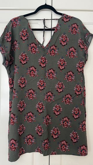 Vestido Papaya verde estampado floral talla 14