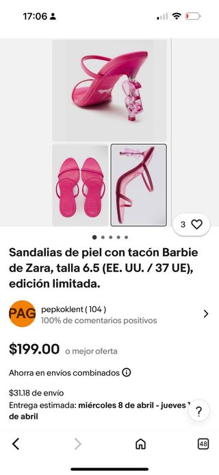 Sandalias Zara Barbie rosas NUEVAS edición limita