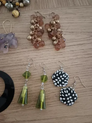 Lote 12 pares pendientes multicolor