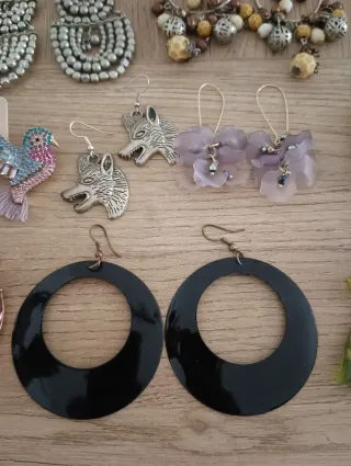 Lote 12 pares pendientes multicolor