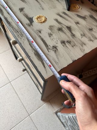 Mesita auxiliar 6 cajones madera