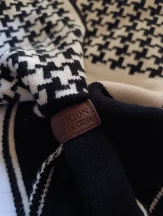 Bufanda Houndstooth Cachemira
