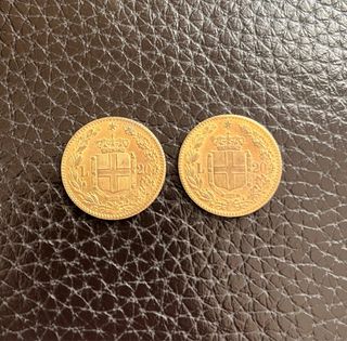 2 Monete 20 Lire 1882 Umberto I