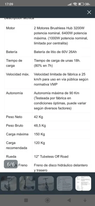 Patinete Eléctrico Todoterreno