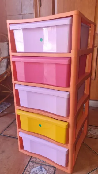 Cajonera de plástico multicolor