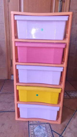 Cajonera de plástico multicolor
