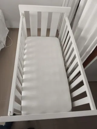 Cuna blanca para bebé regalo colchon