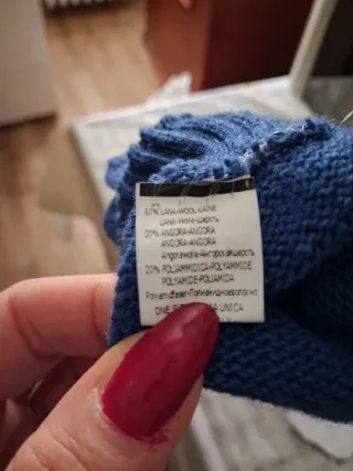 Guanti donna nuovi blu in lana e angora