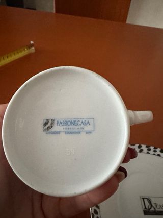 Set 6 Tazze grandi Porcellana Piattino e Cucchiaio