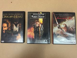 Pack 3 DVDs: Dragonheart, Robin Hood, Juana de Arc