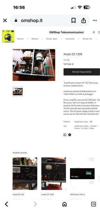 Amplificador ZZ-1200 HF 1200-1400W