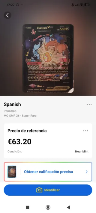 Cada carta tiene su precio Carta Pokémon Charizard