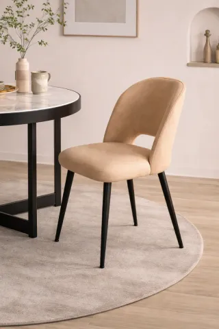 Set 2 sedie moderne velluto senape