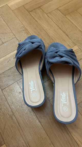 Sandalias cuña azul mujer talla 38