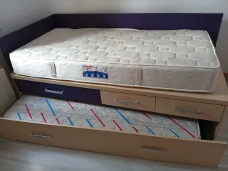 Cama nido con cajones y colchones