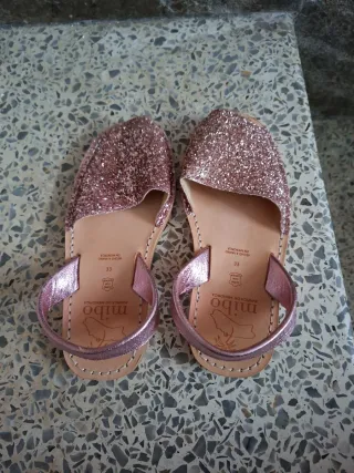 Abarcas Mibo niña talla 33 glitter rosa