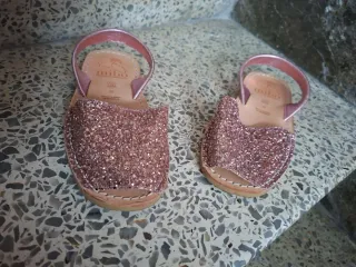Abarcas Mibo niña talla 33 glitter rosa