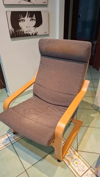 Poltrona Ikea tessuto legno