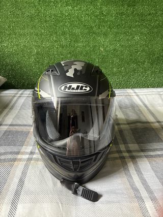 Casco Moto HJC Camuflaje Negro Amarillo