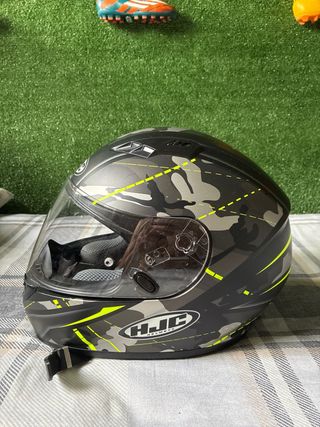 Casco Moto HJC Camuflaje Negro Amarillo