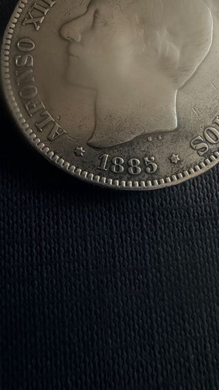 Moneda Plata 5 PESETAS 1885 BUEN EJEMPLAR