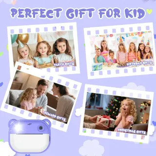 Cámara Fotos Infantil Instantánea Morada