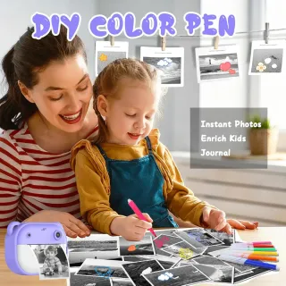 Cámara Fotos Infantil Instantánea Morada