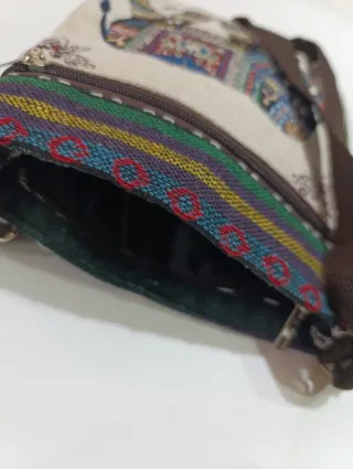 Bandolera bordada elefante multicolor