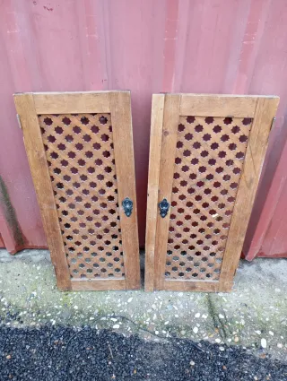 Puertas rústicas madera celosía para restaurar