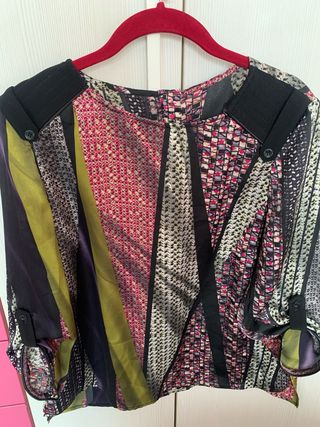 Camisa de raso manga francesa