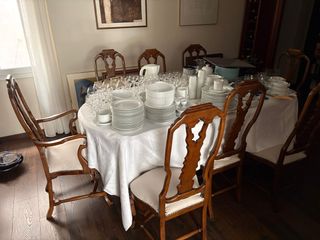 Conjunto mesa y sillas vintage madera