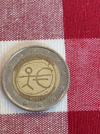 Moneda 2€ UEM Francia 1999-2009 con mala acuñación