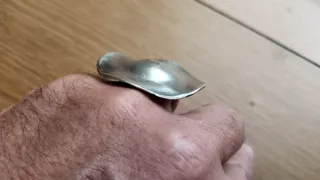 Anillo plata maciza ajustable grande.