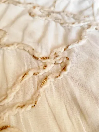 Maglia Beige S con ricami dorati