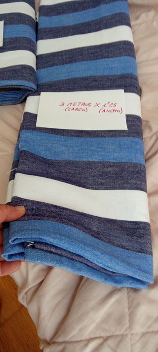 Tela a righe blu e bianche (cotone)