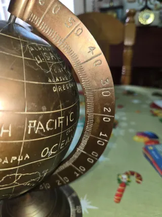 Figura Globo terráqueo de bronce