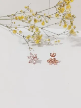 Pendientes Pandora Flor Oro Rosa