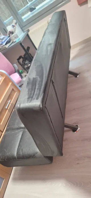 Sillón Cama Negro Piel Sintética