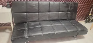 Sillón Cama Negro Piel Sintética