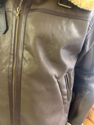 Chaqueta Piel Sintética Marrón Nueva