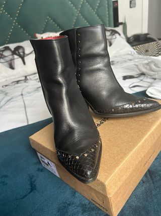Botines negros mujer tacón