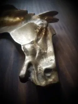 Cenicero Bronce Cabeza Caballo Antiguo